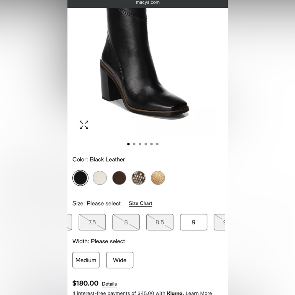 Franco Sarto Women’s Stevie Mid Shaft leather boot. - Picture 7 of 7